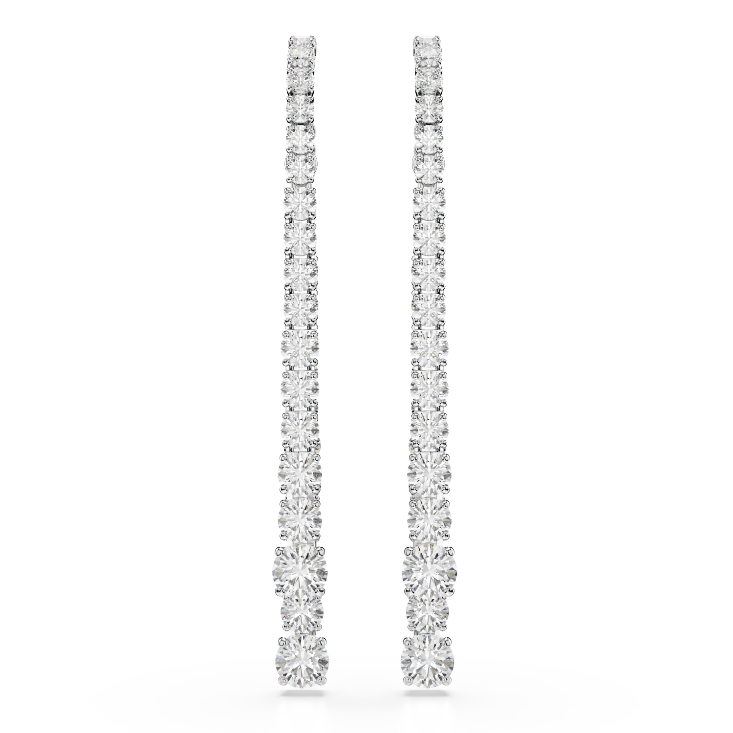 Swarovski - Orecchini pendenti Matrix, Sfumatura di tagli Round, Bianchi, Placcato rodio Ref. 5709257 - SWAROVSKI