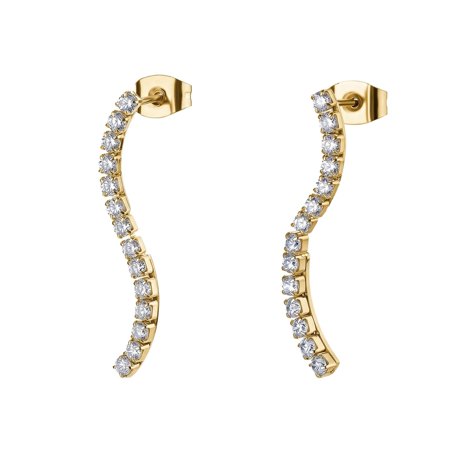 Brosway - Orecchini DESIDERI in acciaio 316L, finitura pvd colore oro, cubic zirconia white Ref. BEIE032 - BROSWAY