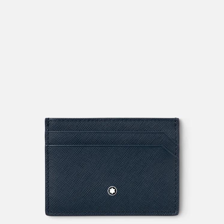 Porta Carte di credito Montblanc pelle blu tascabile 5 scomparti Ref. 128596 - MONTBLANC