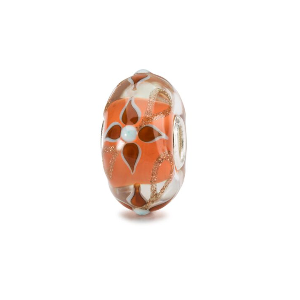Trollbeads Bead in Vetro - Fantasia di Fiori Corallo Ref. TGLBE-20137 - TROLLBEADS