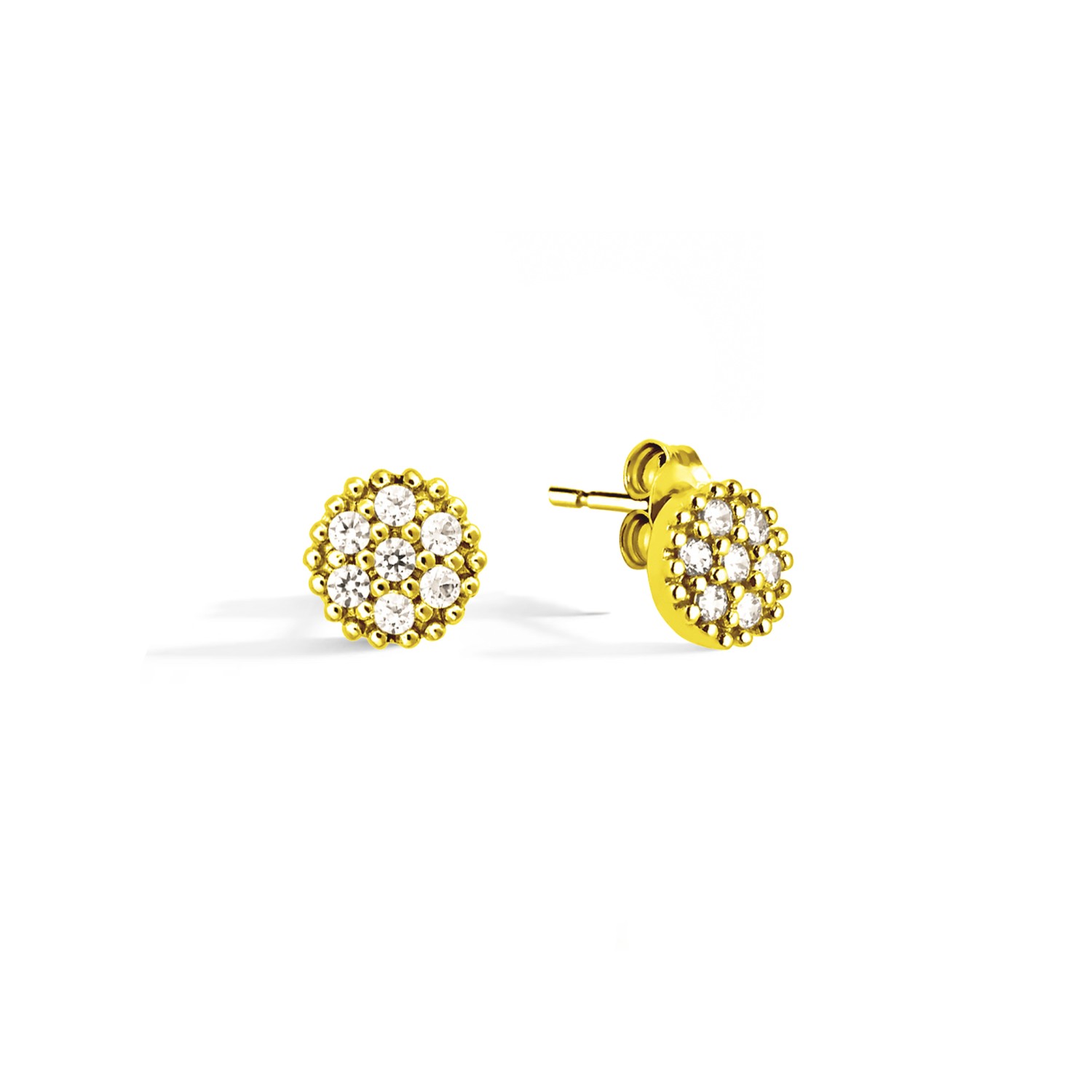 Orecchini Cerchio in Oro 9 Kt e Zirconi  Ref. 713549 - FACCO