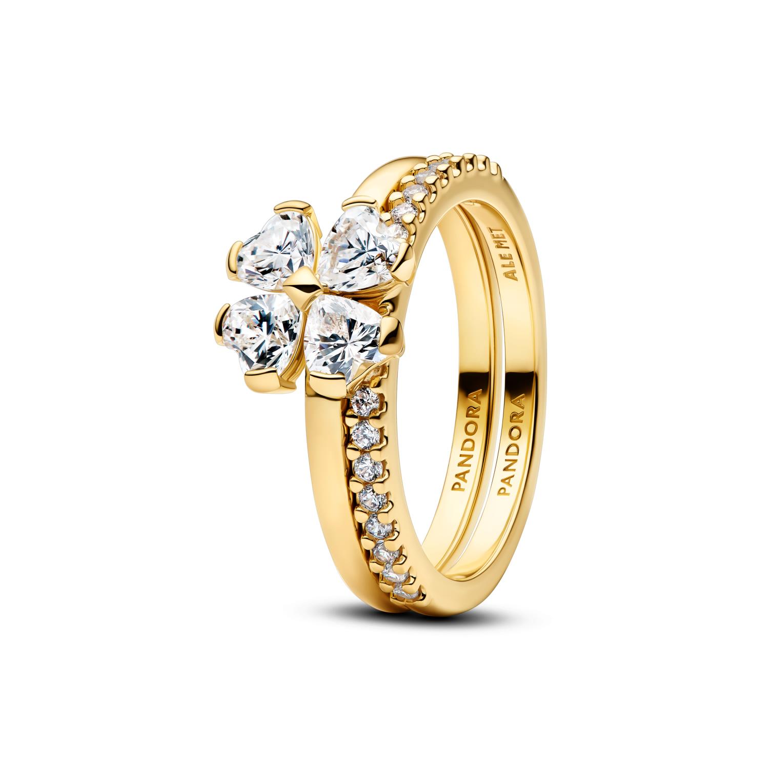 Pandora - Anello Quadrifoglio Luminoso Divisibile Ref. 164507C01-58 - PANDORA