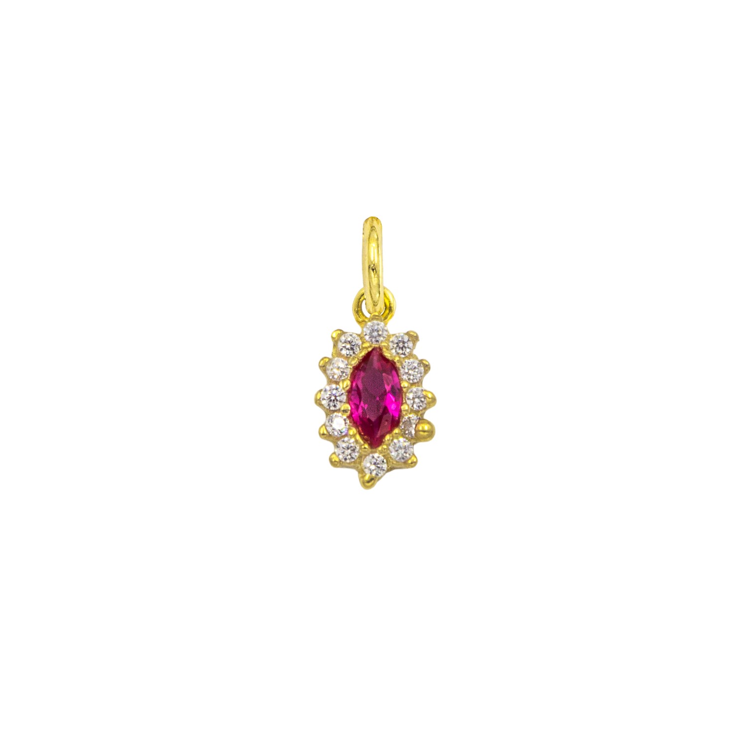 Charm Rubino in Oro 9 Kt e Zirconi  Ref. A0303G9 - FACCO