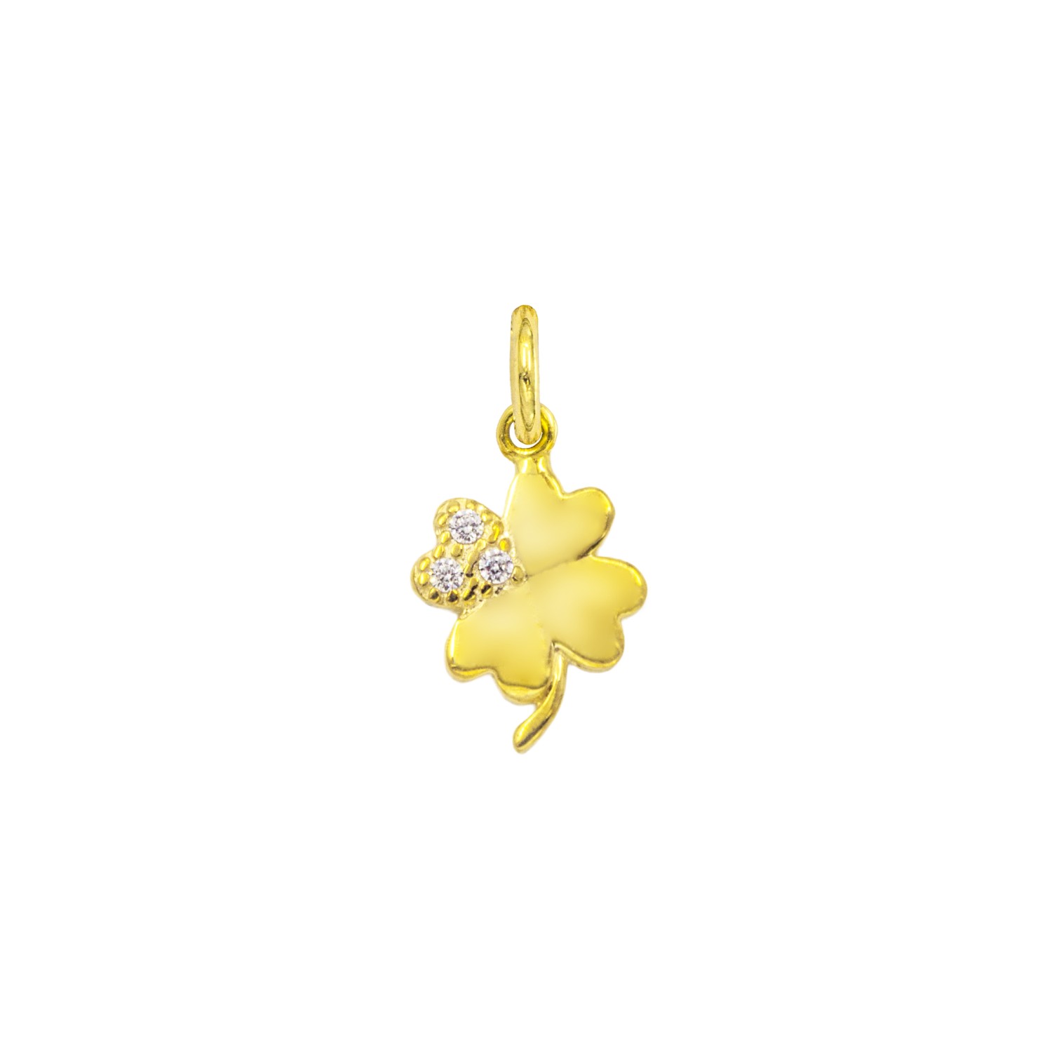 Charm Quadrifoglio in Oro 9 Kt e Zirconi  Ref. A0125G9 - FACCO