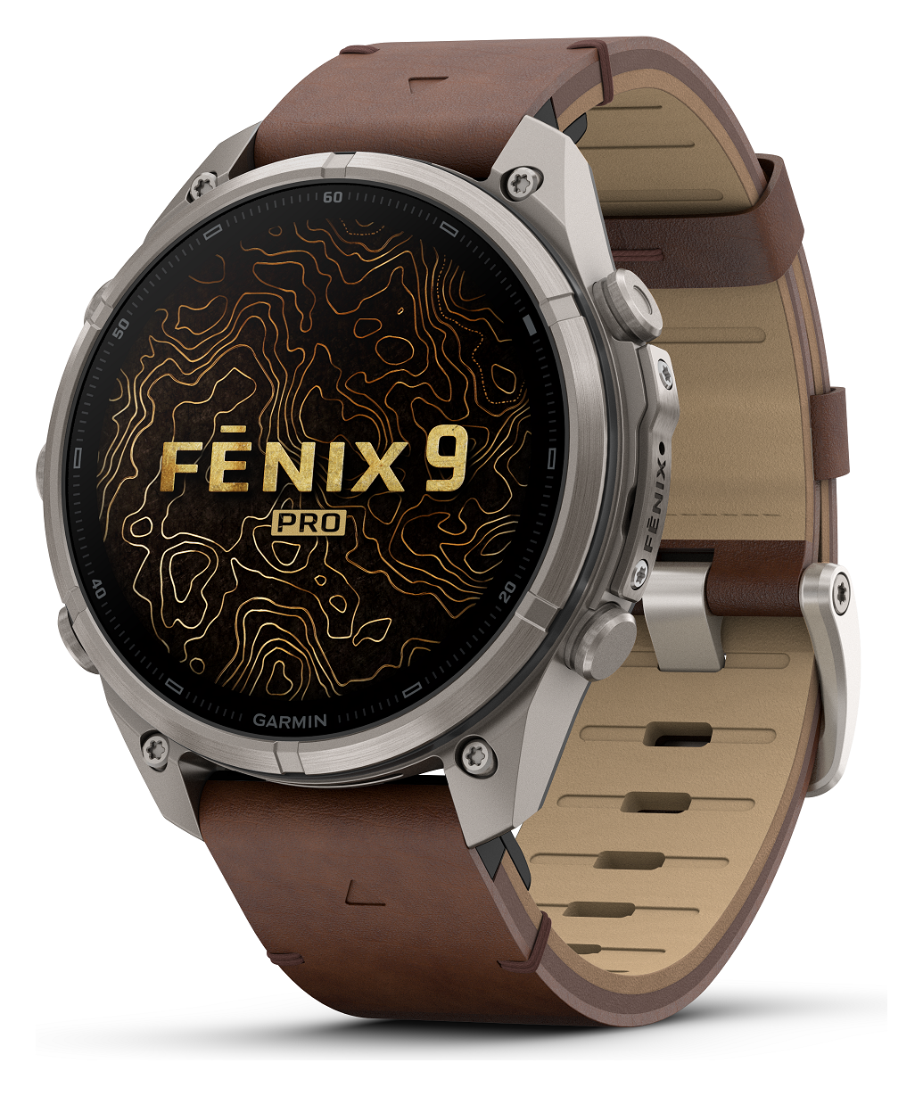 Garmin fēnix 9 Pro AMOLED 47 mm Sapphire Titanio inReach – Walnut Leather | 010-04336-41 - GARMIN