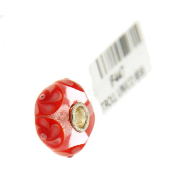Trollbeads Unico in Vetro - OOAK Original Trollbeads Vortice rosso Rif. UNICO 83B - TROLLBEADS