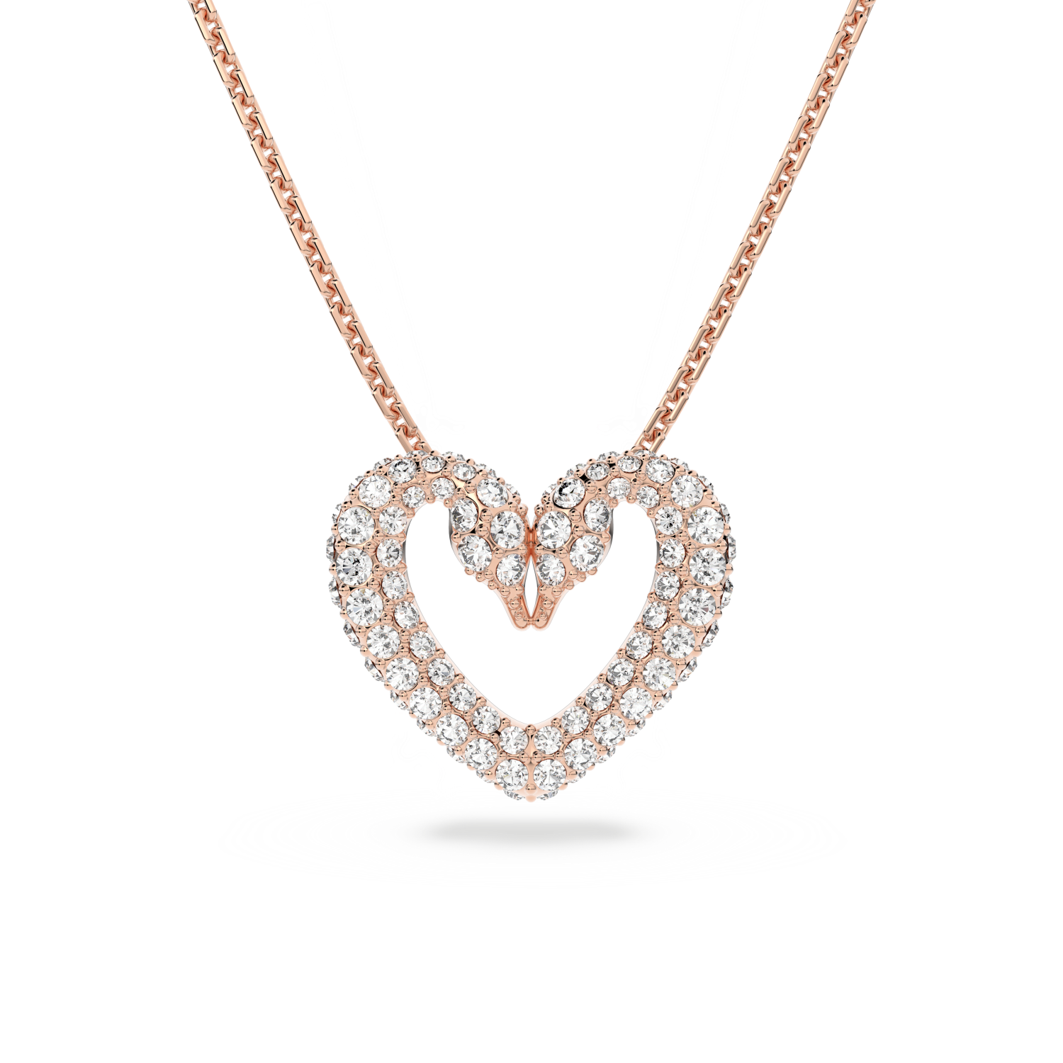 Swarovski - Pendente Una, Cuore, Piccalo, Bianco, Placcato color oro rosa Ref. 5628657 - SWAROVSKI