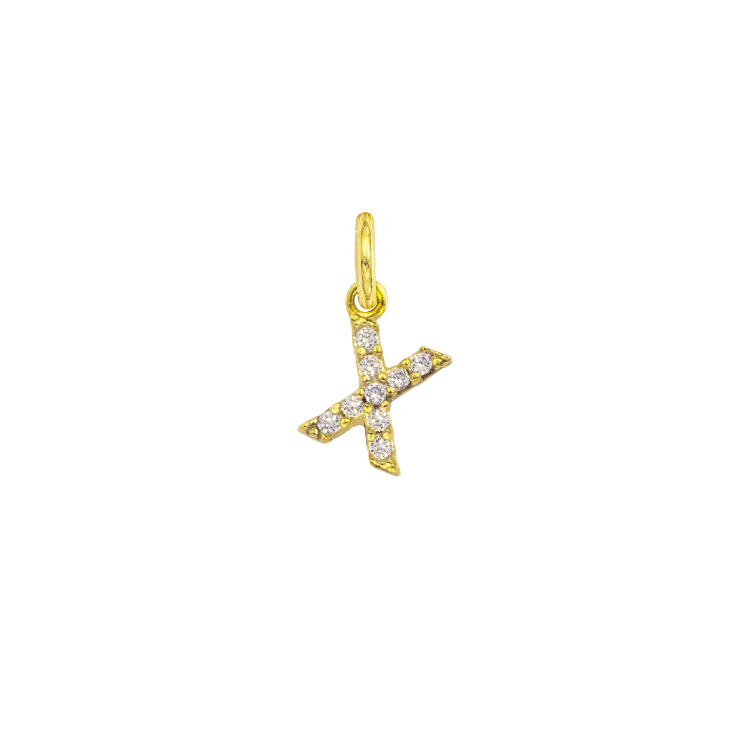 Charm Lettera X in Oro 9 Kt e Zirconi  Ref. A0553G9 - FACCO