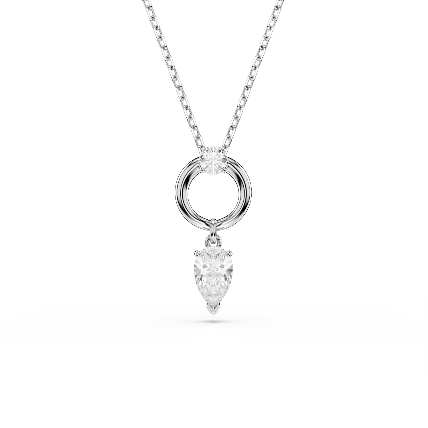 Swarovski - Pendente Mesmera, Taglio Pear, Bianco, Placcato rodio Ref. 5723146 - SWAROVSKI