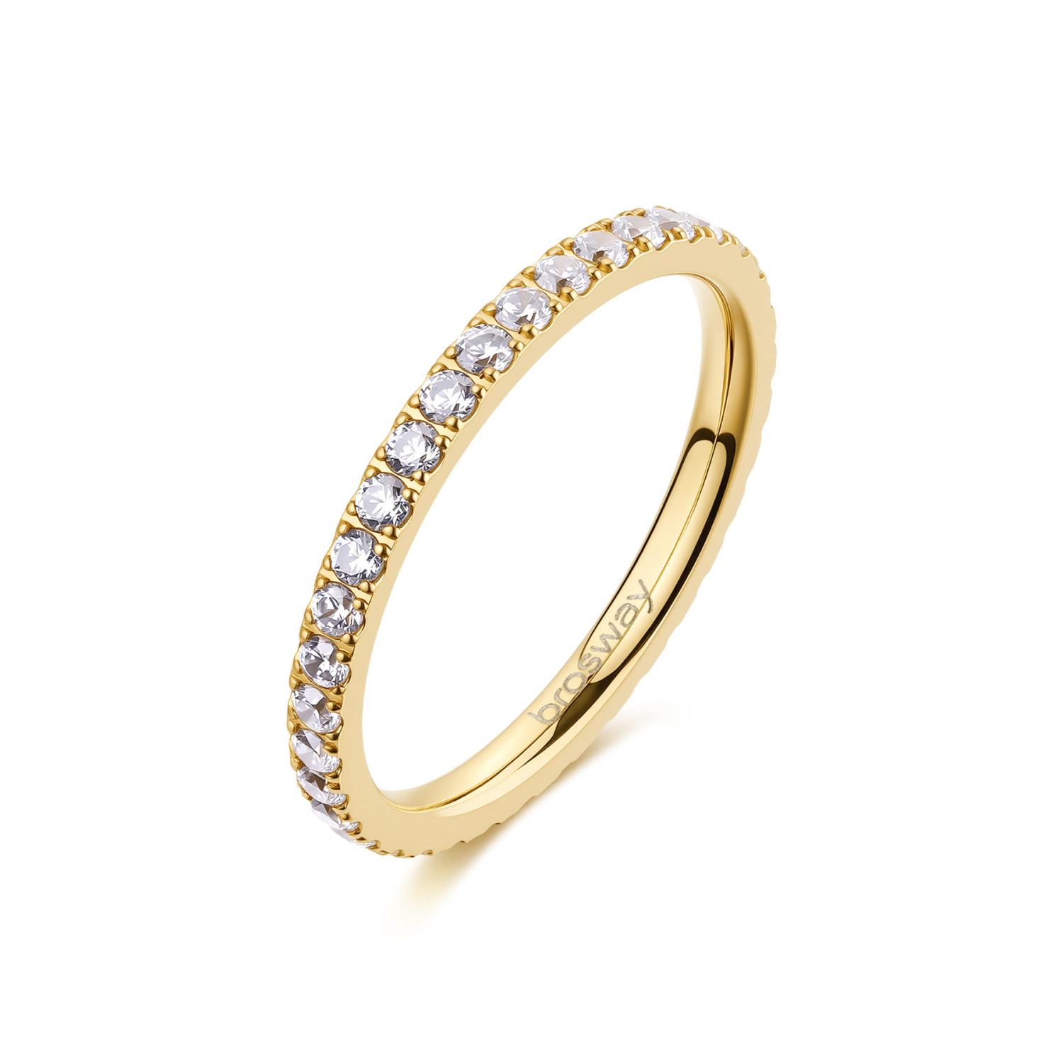 Brosway - Anello 16 DESIDERI  in acciaio 316L, finitura pvd colore oro, cubic zirconia white Ref. BEIA006C - BROSWAY
