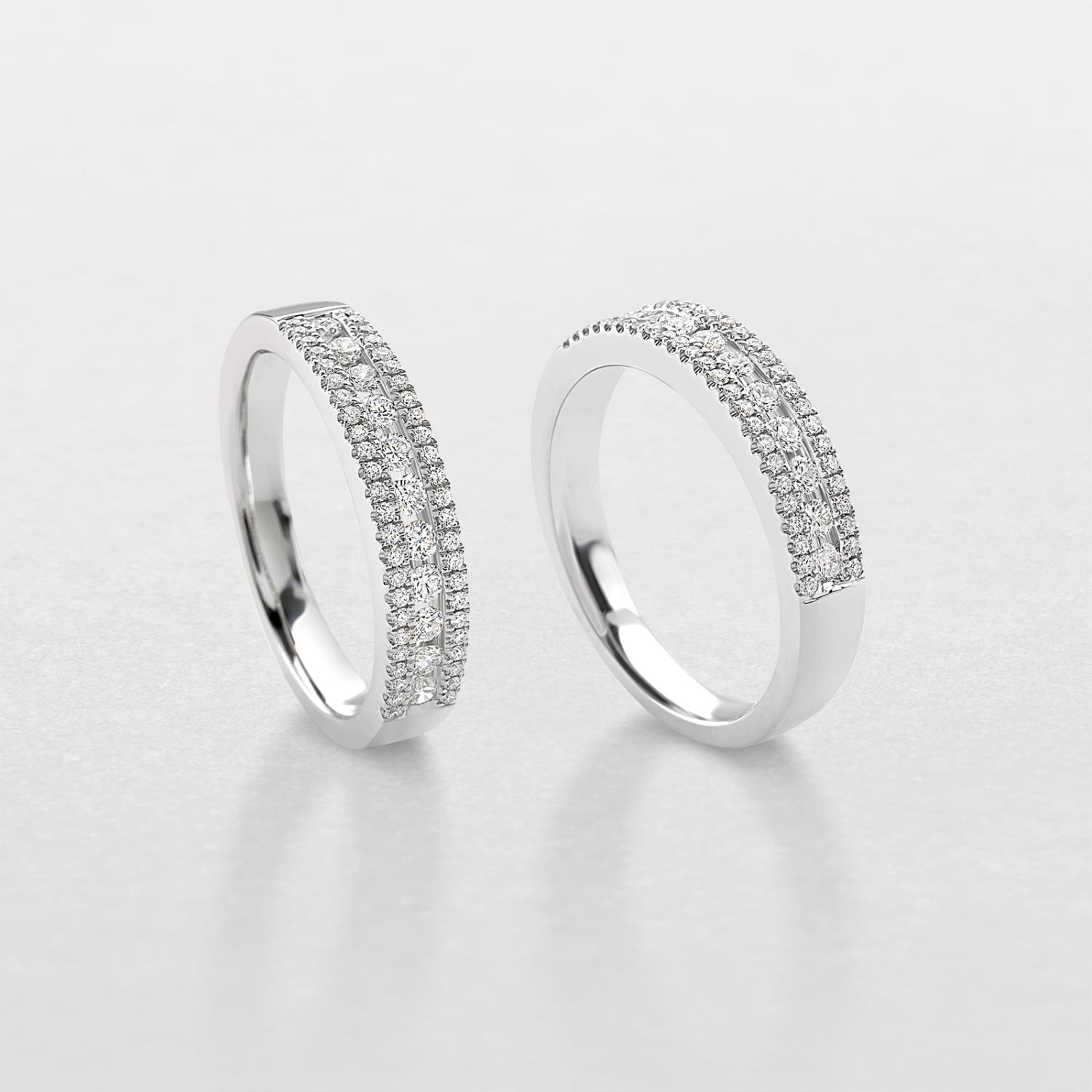 Anello Giorgio Visconti in Oro Bianco e Diamanti Ref. ABX14234 - GIORGIO VISCONTI