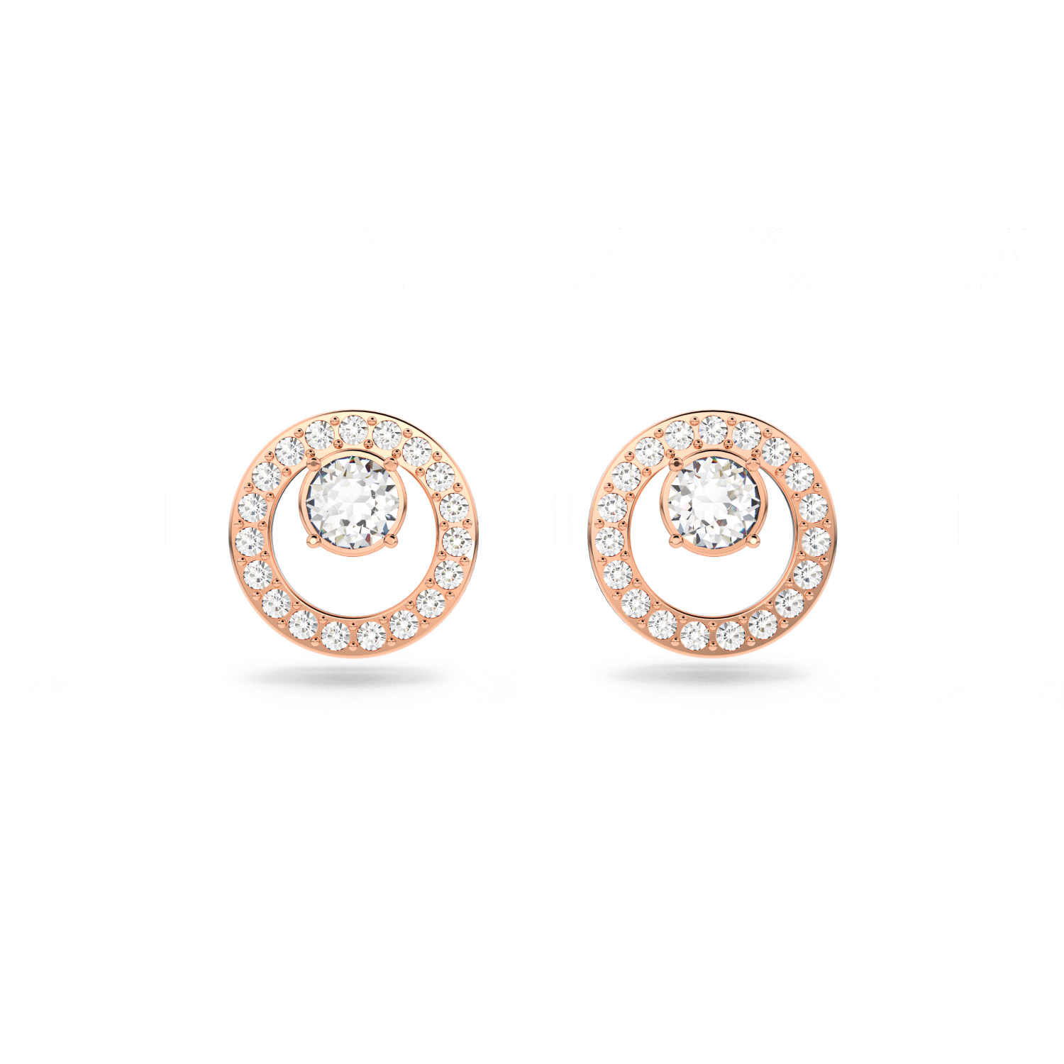 Swarovski - Orecchini a lobo Creativity, Cerchio, Bianchi, Placcato color oro rosa Ref. 5199827 - SWAROVSKI