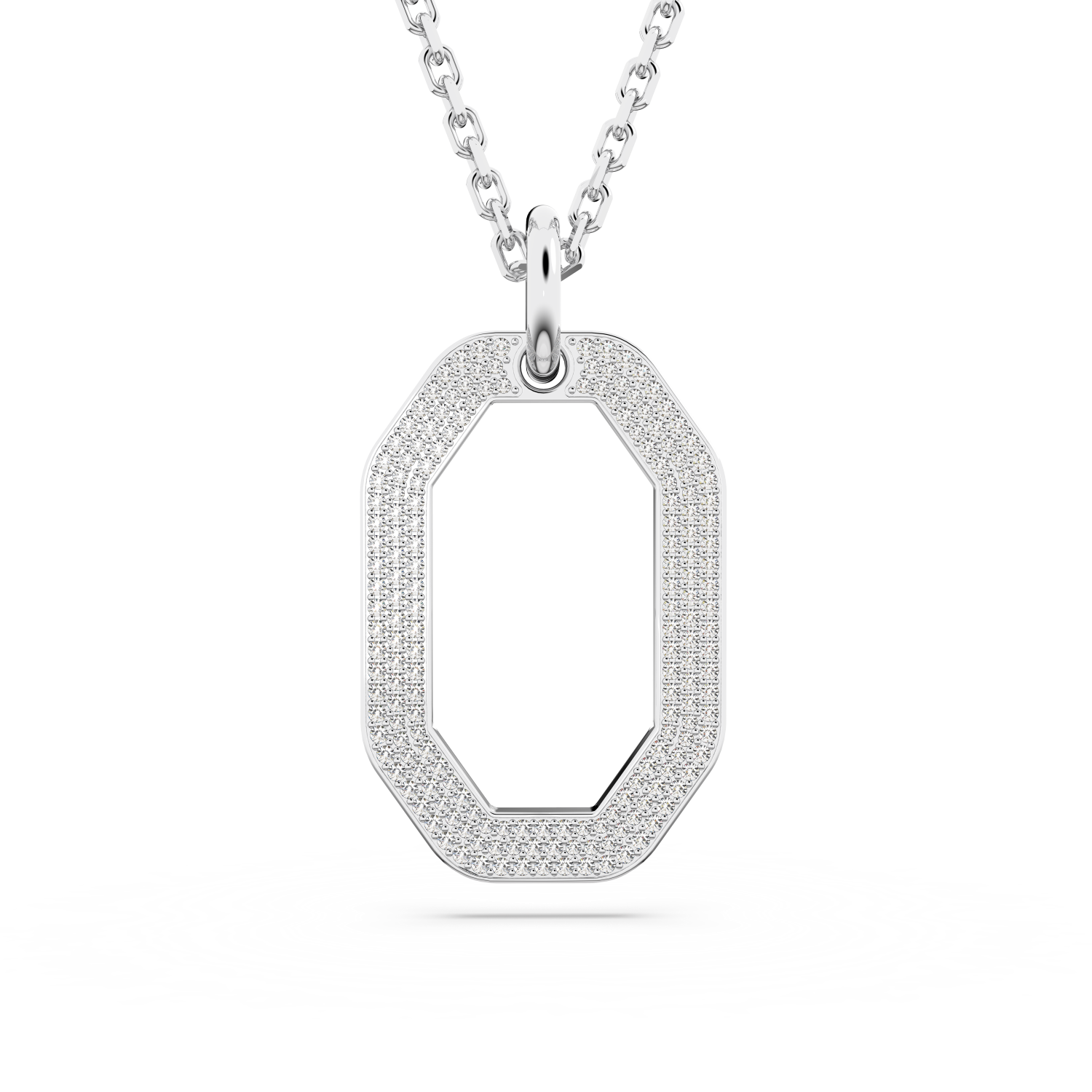 Swarovski - Pendente Dextera, Forma ottagonale, Medio, Bianco, Placcato rodio Ref. 5642388 - SWAROVSKI