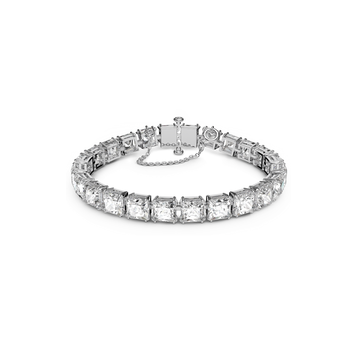 Swarovski - Braccialetto Millenia, Taglio squadrato, Piccolo, Bianco, Placcato rodio Ref. 5599202 - SWAROVSKI
