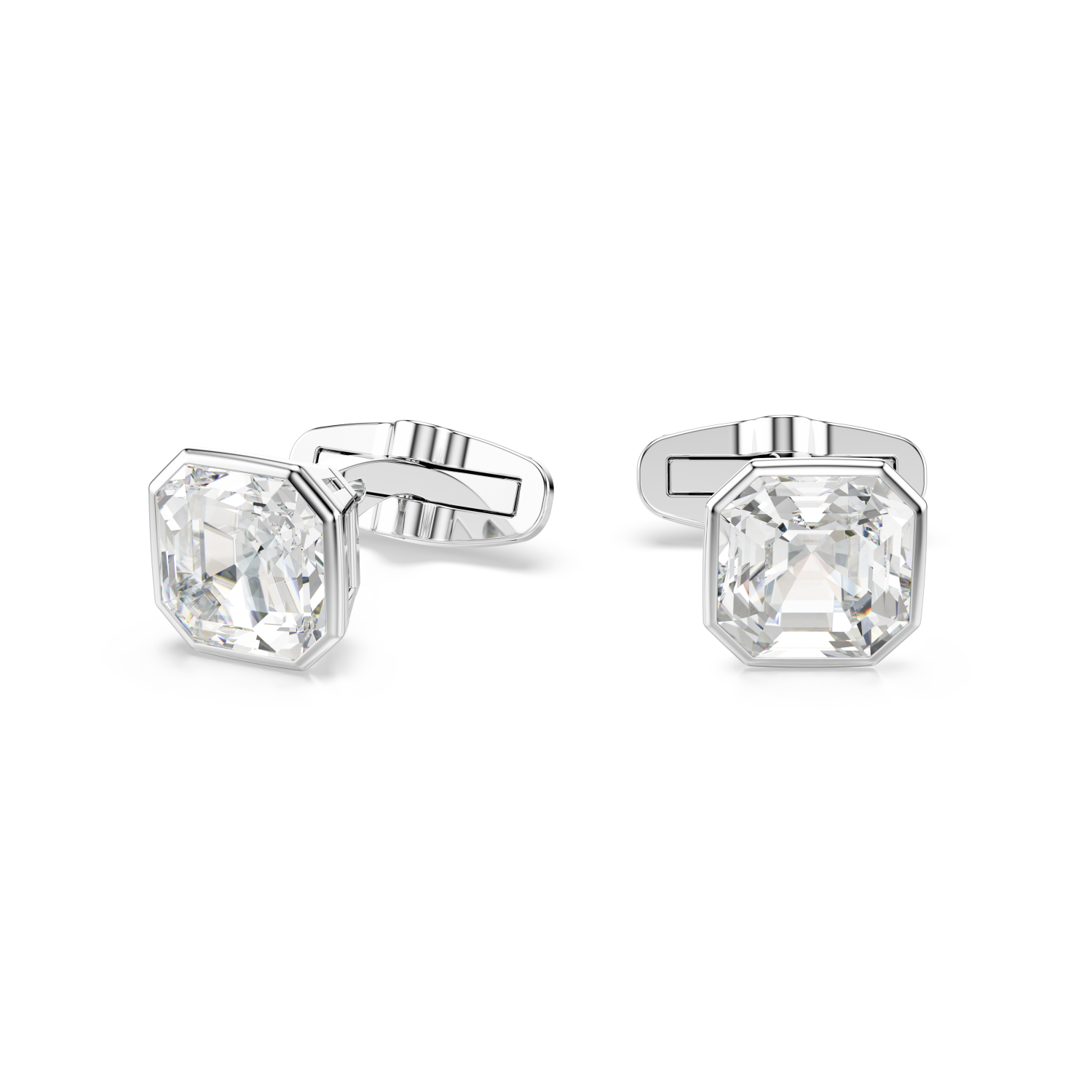 Swarovski - Gemelli Millenia, Taglio ottagonale, Bianchi, Placcato rodio Ref. 5733306 - SWAROVSKI