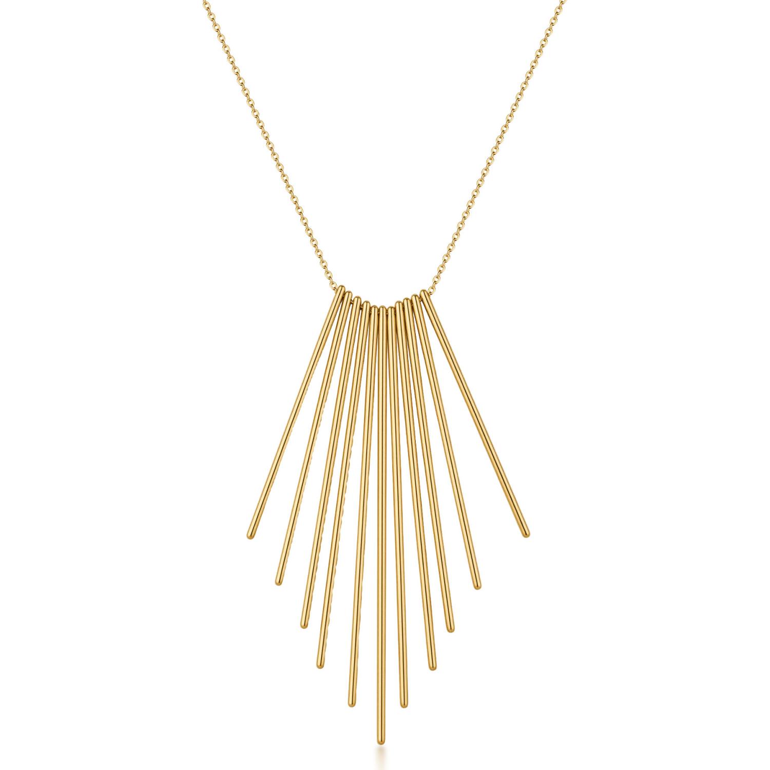 Brosway - Collana AURA in acciaio 316L, finitura pvd colore oro, con pendente con barrette Ref. BAU04 - BROSWAY