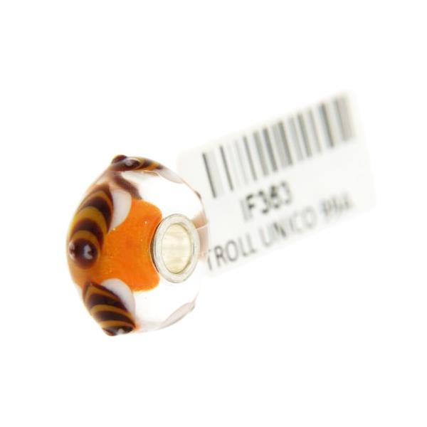Trollbeads Unico in Vetro - OOAK Original Trollbeads Arancione con api Rif. UNICO 99A - TROLLBEADS