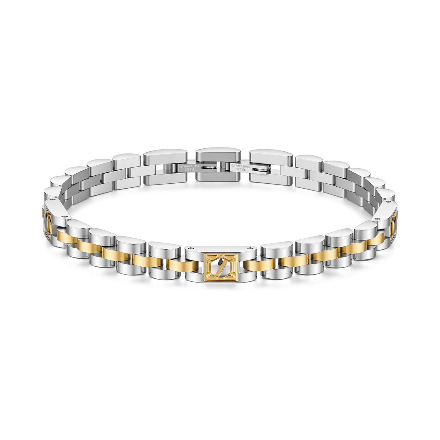 Brosway - Bracciale RIPTIDE in acciaio 316L, finitura pvd colore oro, con elementi a vite Ref. BTD065 - BROSWAY