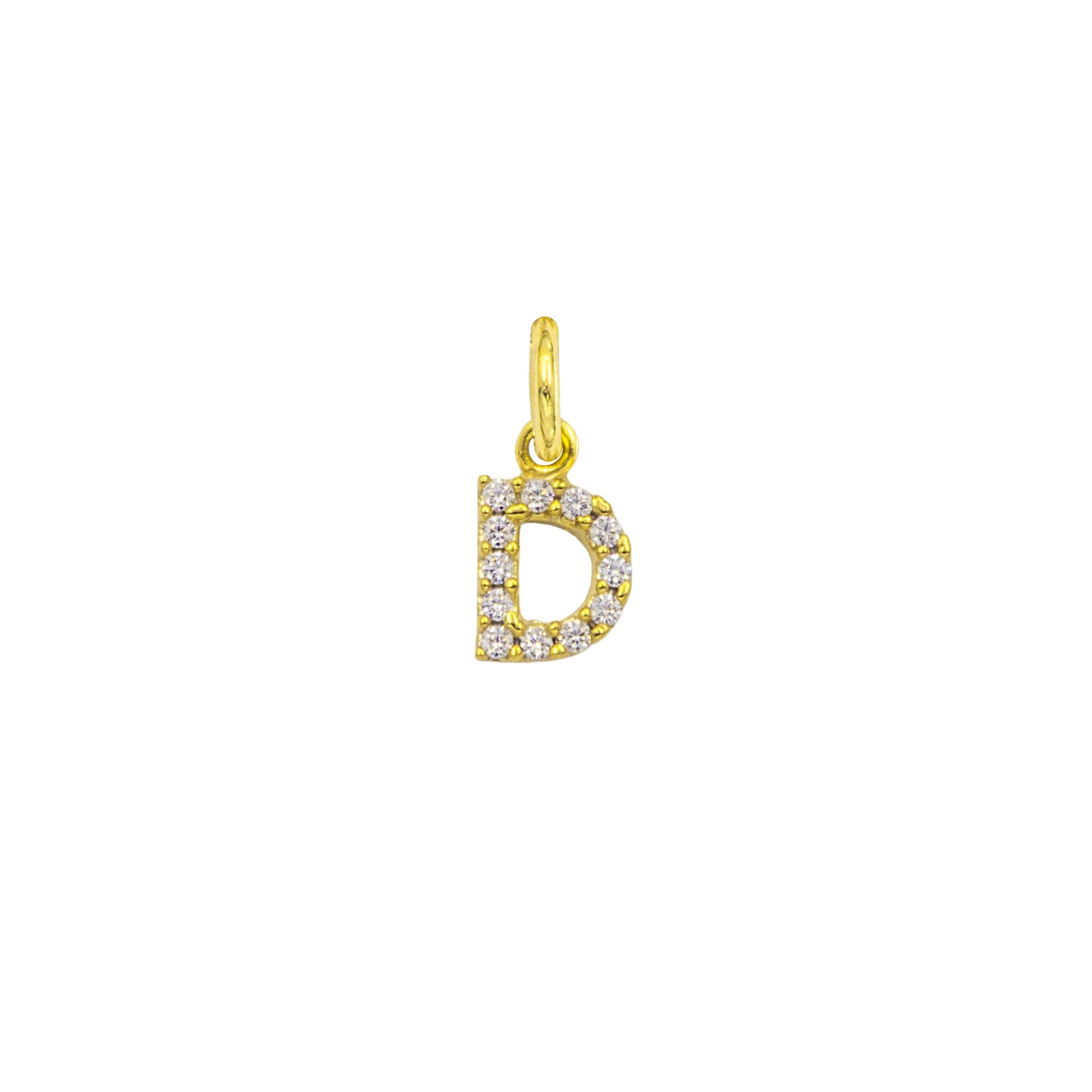 Charm Lettera D in Oro 9 Kt e Zirconi  Ref. A0534G9 - FACCO