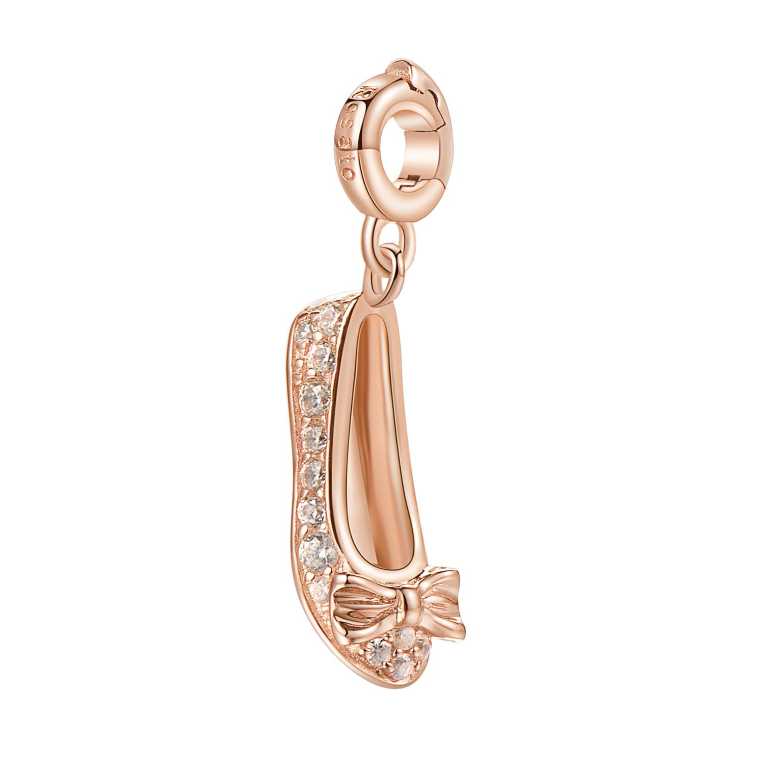 Rosato - Charm STORIE argento 925/1000 galvanica rosa ballerina con zirconi Ref. RZ036 - ROSATO