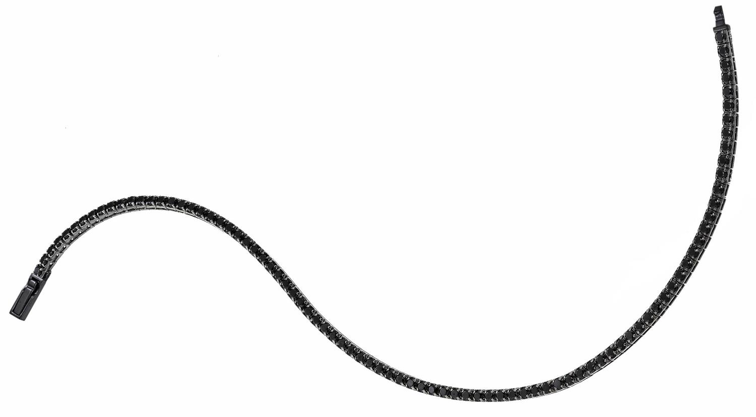 Bracciale Tennis Zancan da uomo in Argento e Spinelli neri Ref. ESB075-19 - ZANCAN