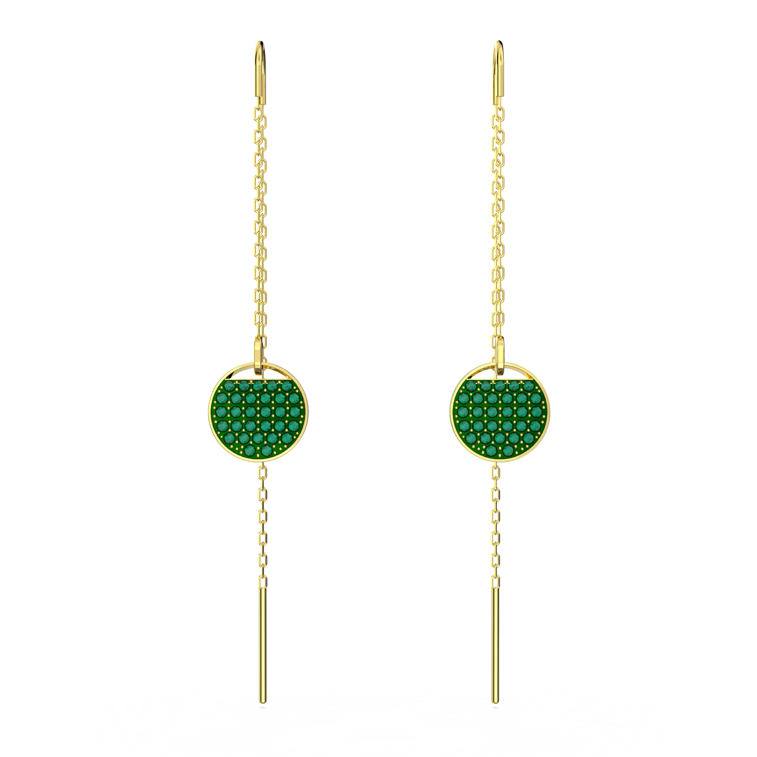 Swarovski - Orecchini pendenti Ginger, Lunghi, Verdi, Placcato color oro Ref. 5642944 - SWAROVSKI