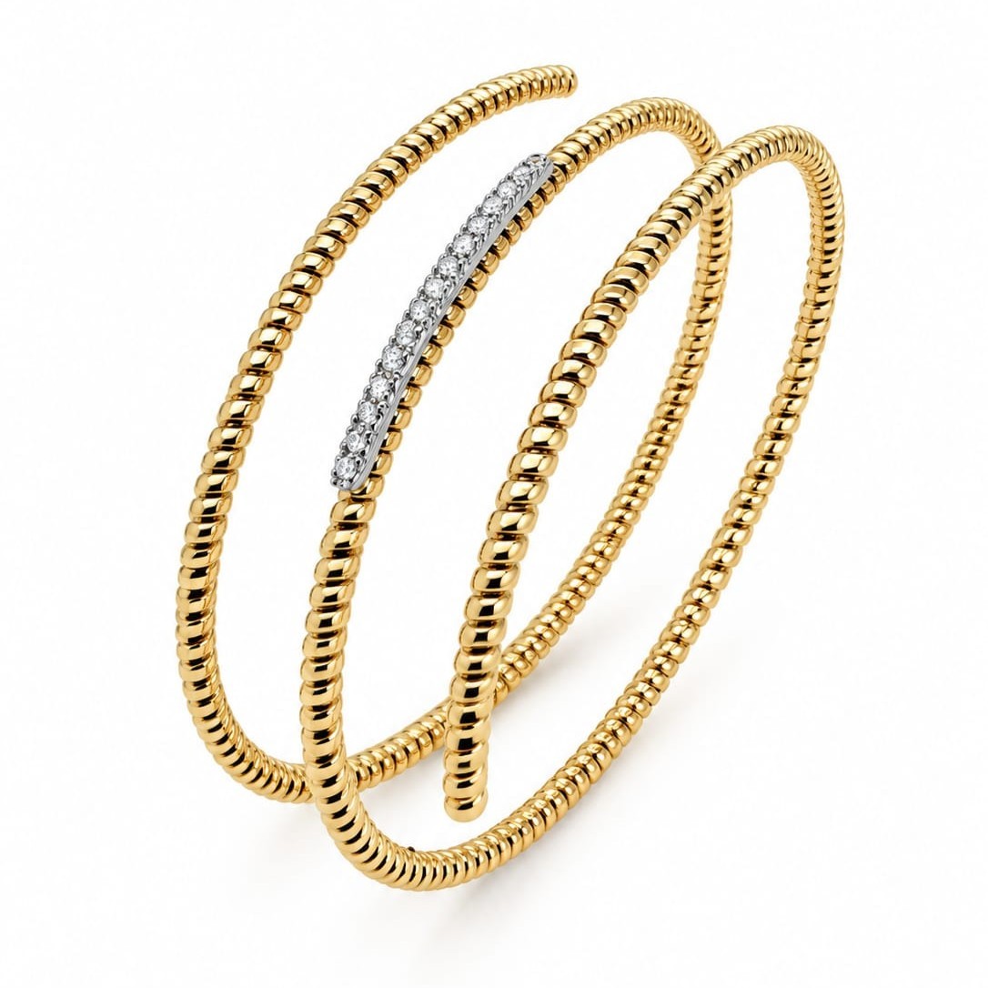 Bartoccini Art - Bracciale spirale in Oro Giallo e Diamanti Naturali - BARTOCCINI ART