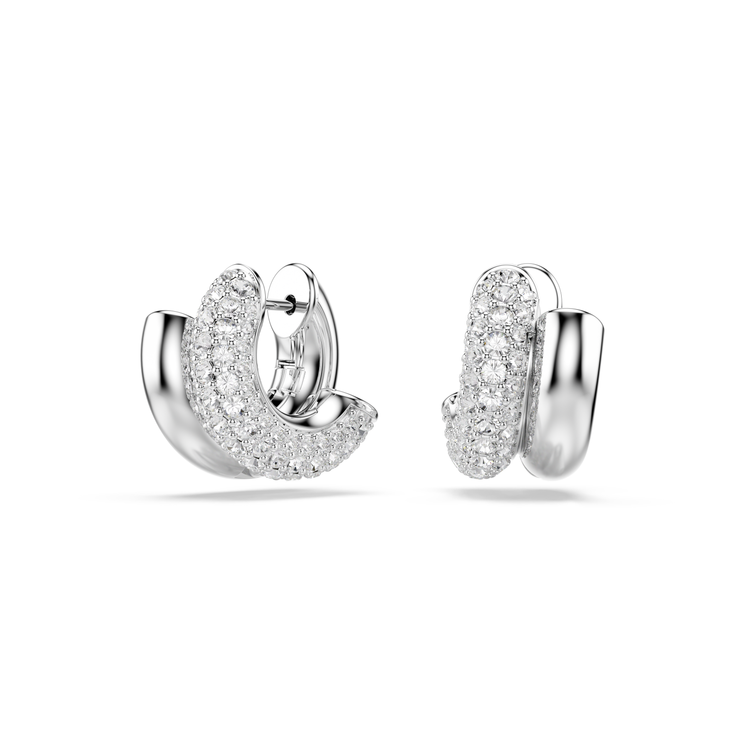 Swarovski - Orecchini a cerchio Dextera, Taglio Round, Mini, Bianchi, Placcato rodio Ref. 5738197 - SWAROVSKI