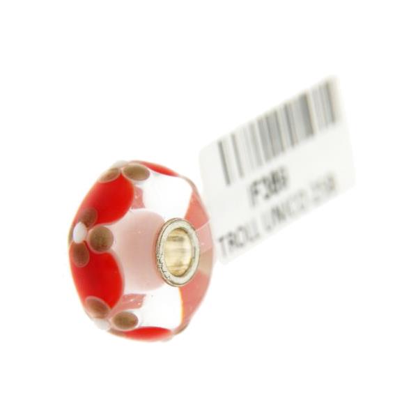 Trollbeads Unico in Vetro - OOAK Original Trollbeads Trasparente rosso e oro Rif. UNICO 25B - TROLLBEADS