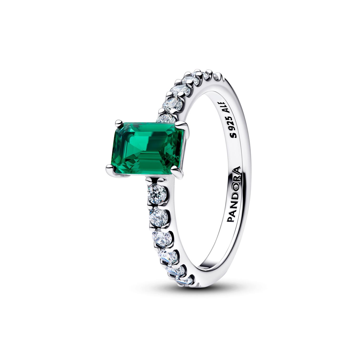 Pandora - Anello Taglio Baguette Verde Ref. 194506C01-58 - PANDORA