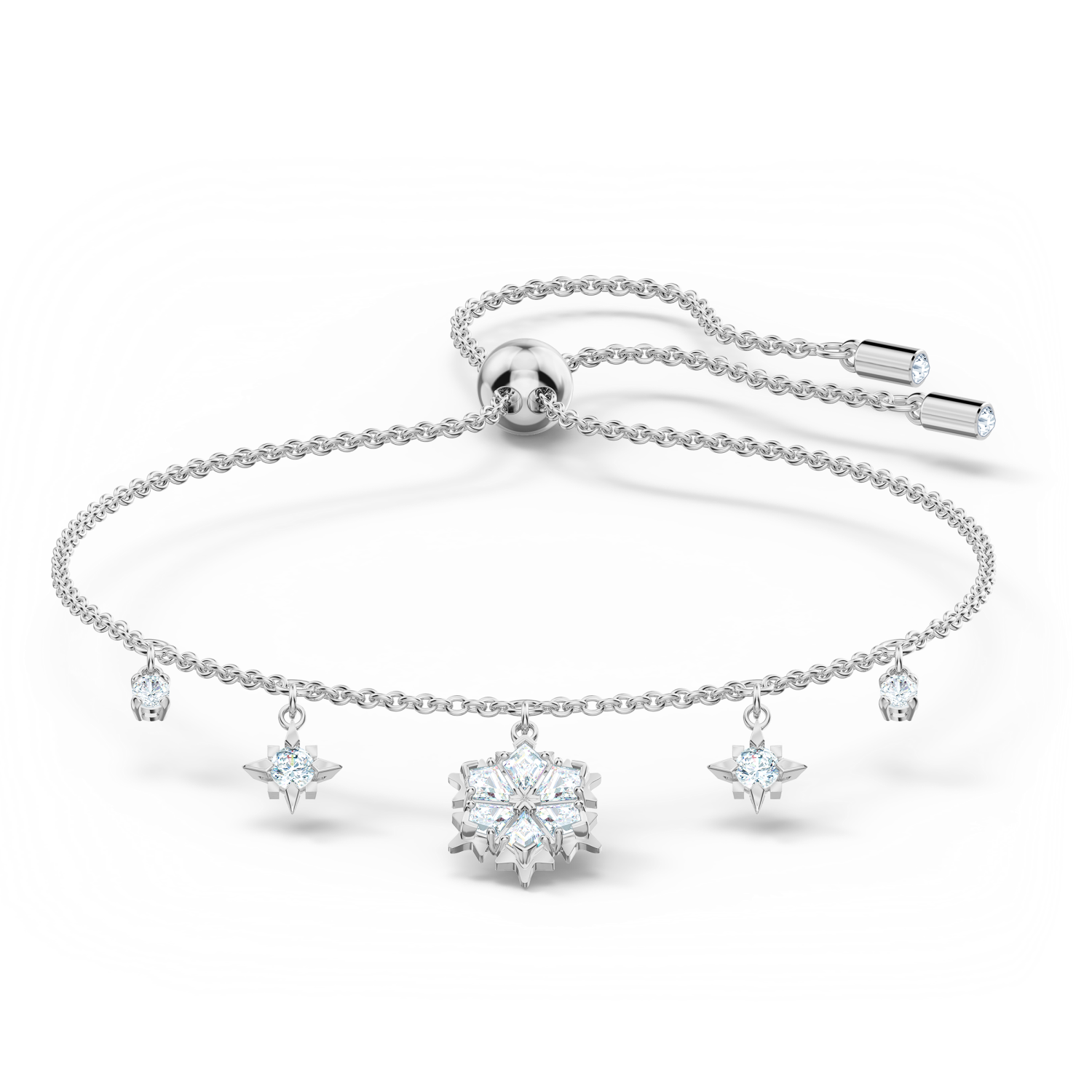 Swarovski - Braccialetto Magic, Fiocco Di Neve, Bianco, Placcato rodio Ref. 5576695 - SWAROVSKI