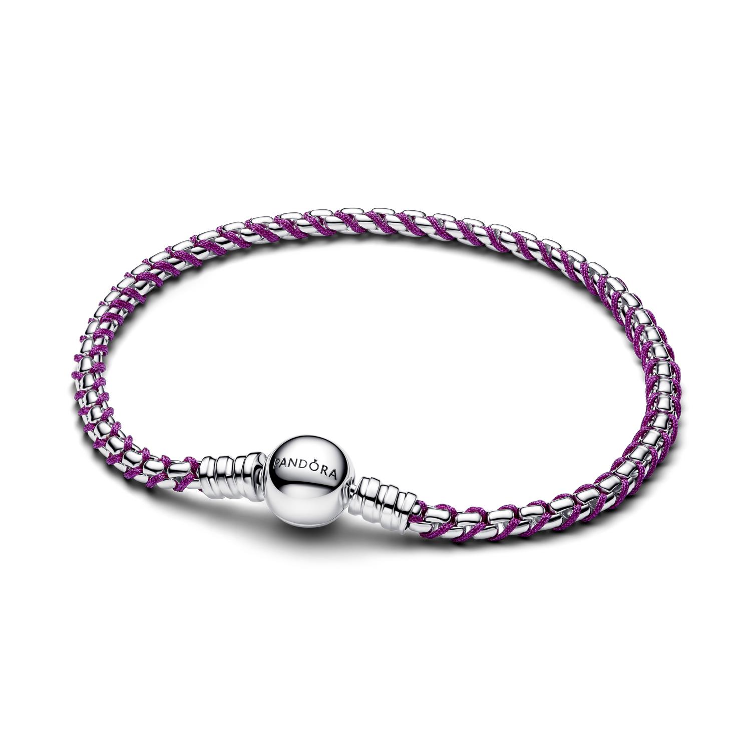 Pandora -  Bracciale Intreccio Tessuto Viola  Ref. 593816C03-21 - PANDORA
