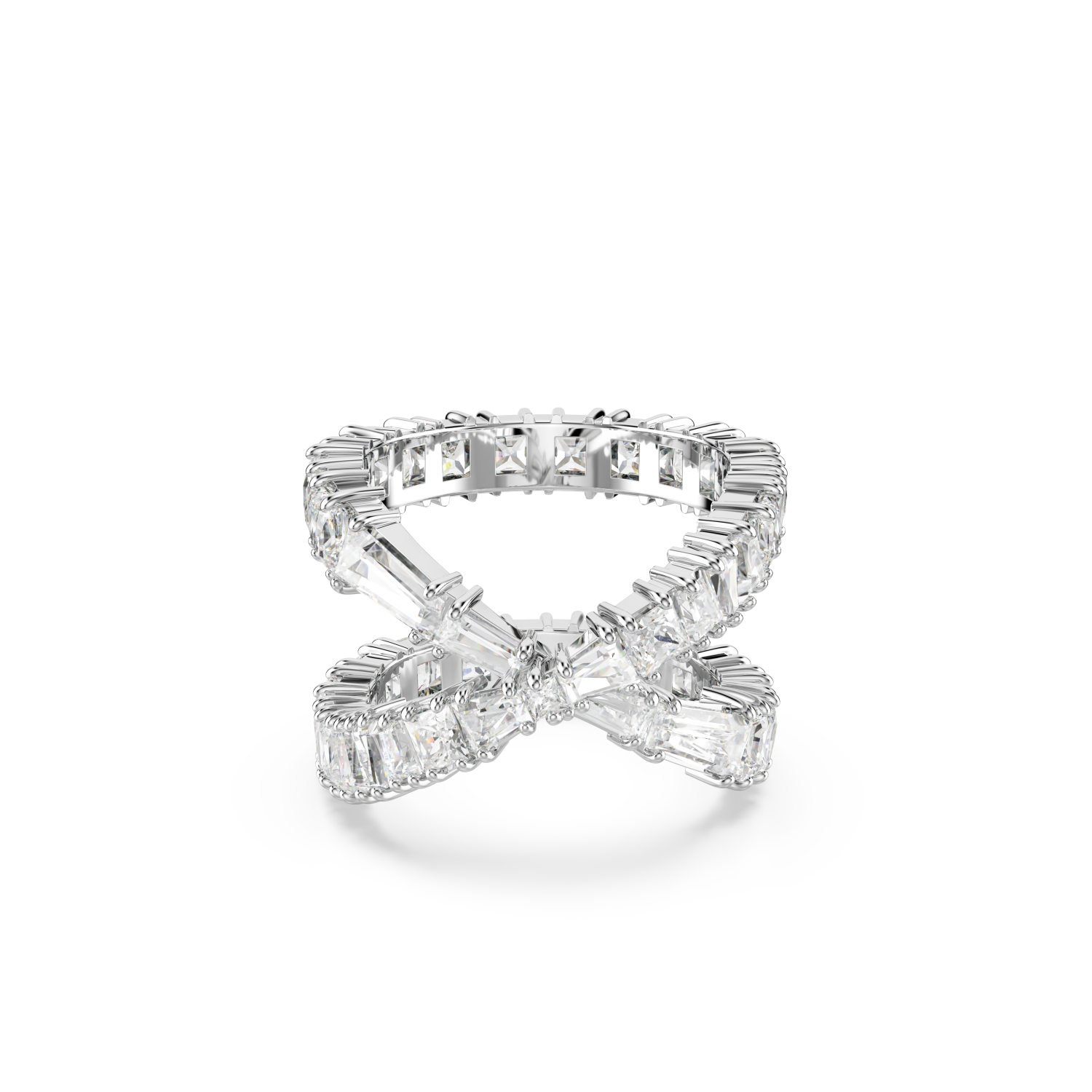 Swarovski - Anello Hyperbola, Infinito, Bianco, Placcato color argento Ref. 5677629 - SWAROVSKI