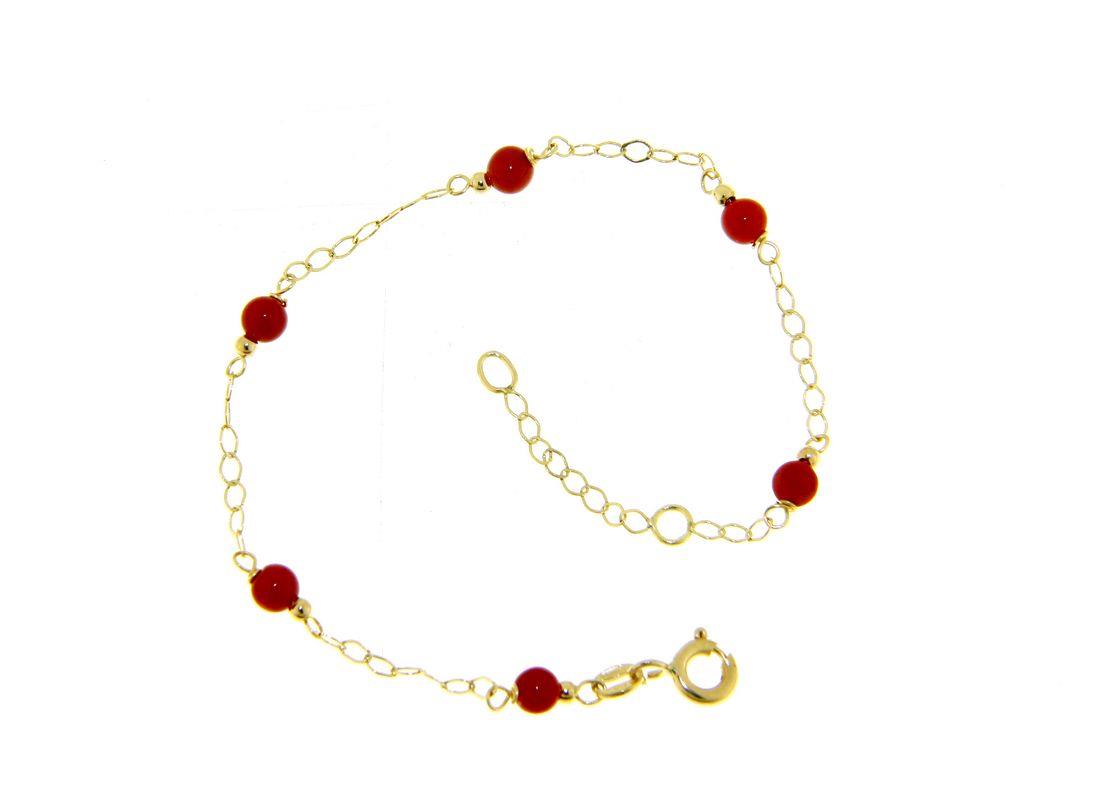 Bracciale da bambino in Oro Giallo e Pasta di Corallo Ref. 160526 - BARTOCCINI G