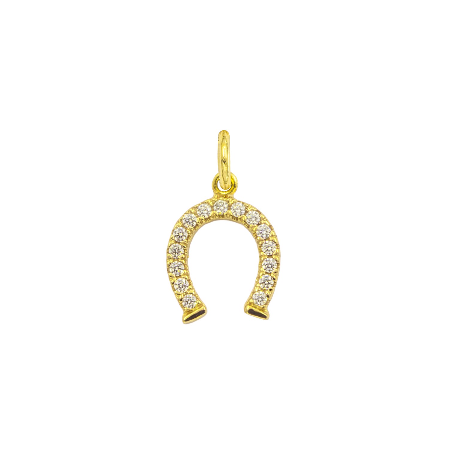 Charm Ferro di Cavallo in Oro 9 Kt e Zirconi  Ref. A0224G9 - FACCO