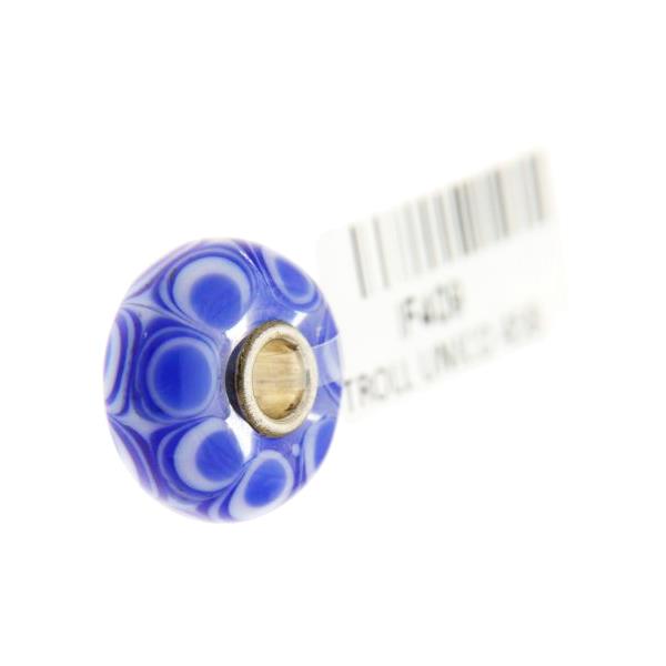 Trollbeads Unico in Vetro - OOAK Original Trollbeads Blu con cerchi concentrici Rif. UNICO 45B - TROLLBEADS