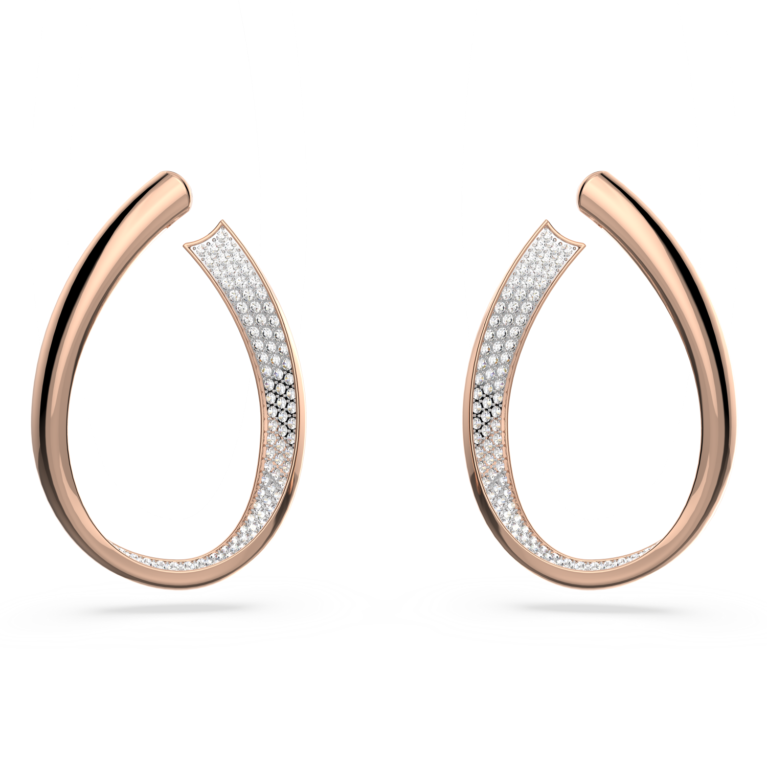 Swarovski - Orecchini a cerchio Exist, Medi, Bianchi, Placcato color oro rosa Ref. 5636960 - SWAROVSKI