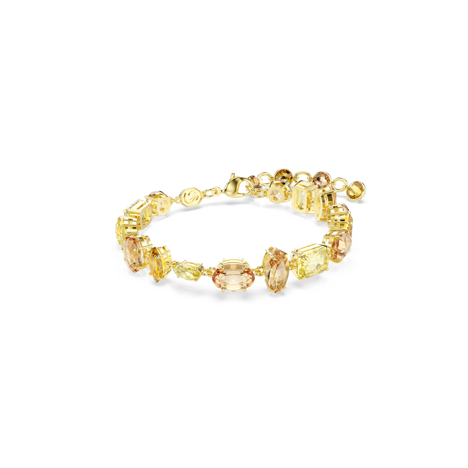 Swarovski - Braccialetto Gema, Taglio misto, Giallo, Placcato color oro Ref. 5718072 - SWAROVSKI