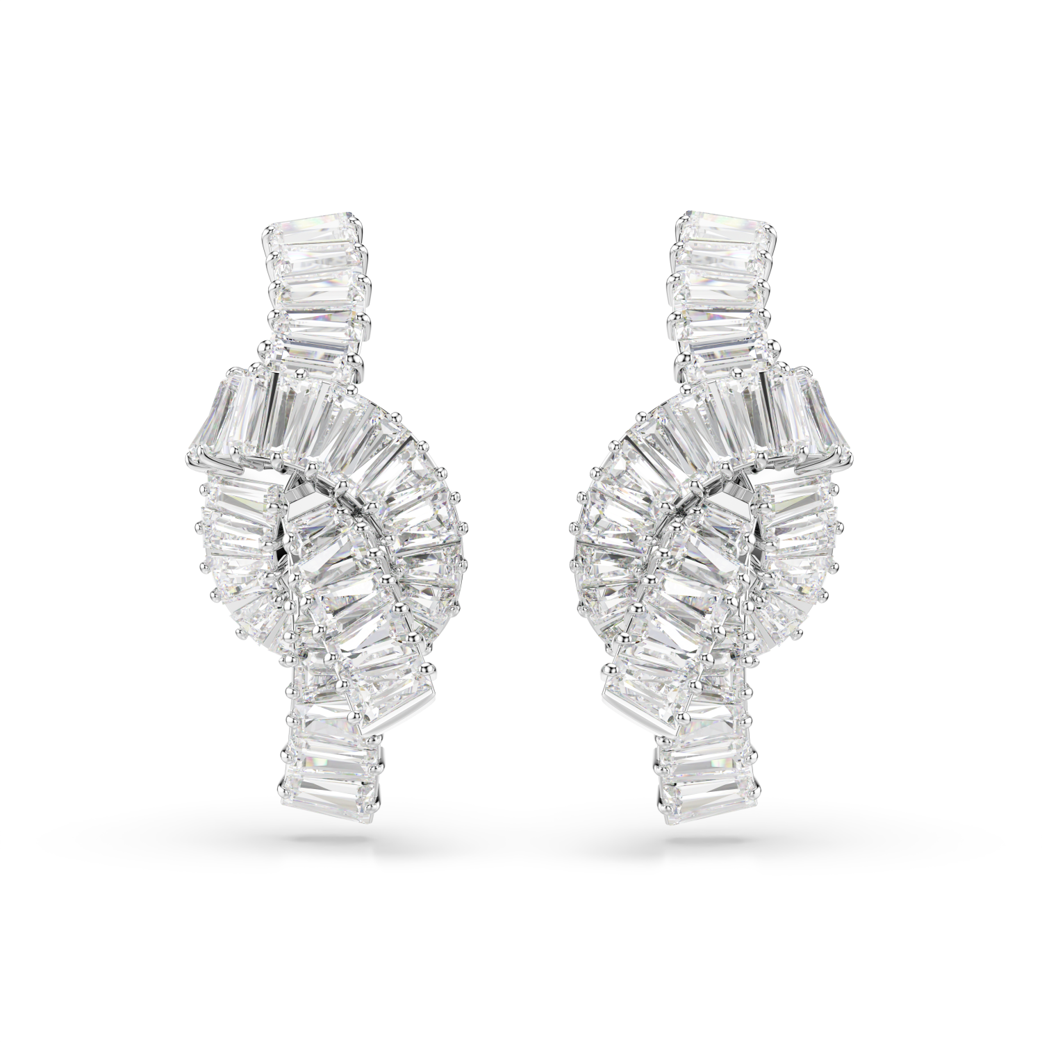 Swarovski - Orecchini Matrix, Taglio baguette, Nodo, Bianchi, Placcato rodio Ref. 5727040 - SWAROVSKI