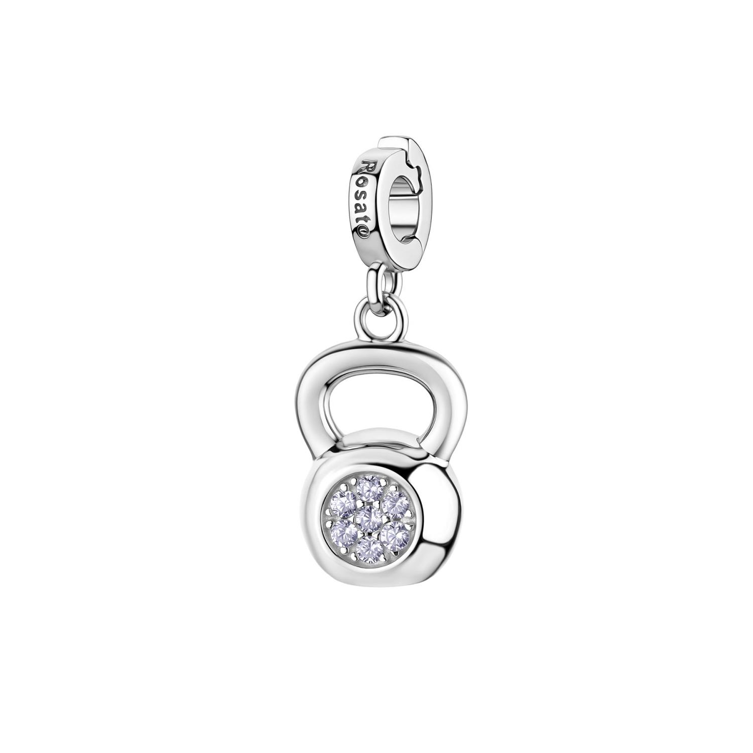 Rosato - Charm STORIE argento 925/1000, rodio a forma di kettlebell Ref. RZ267R - ROSATO