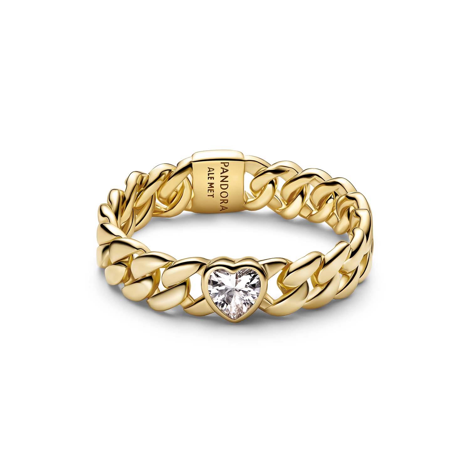 Pandora - Catena Maglia Cubana con Cuore Ref. 164386C01-60 - PANDORA