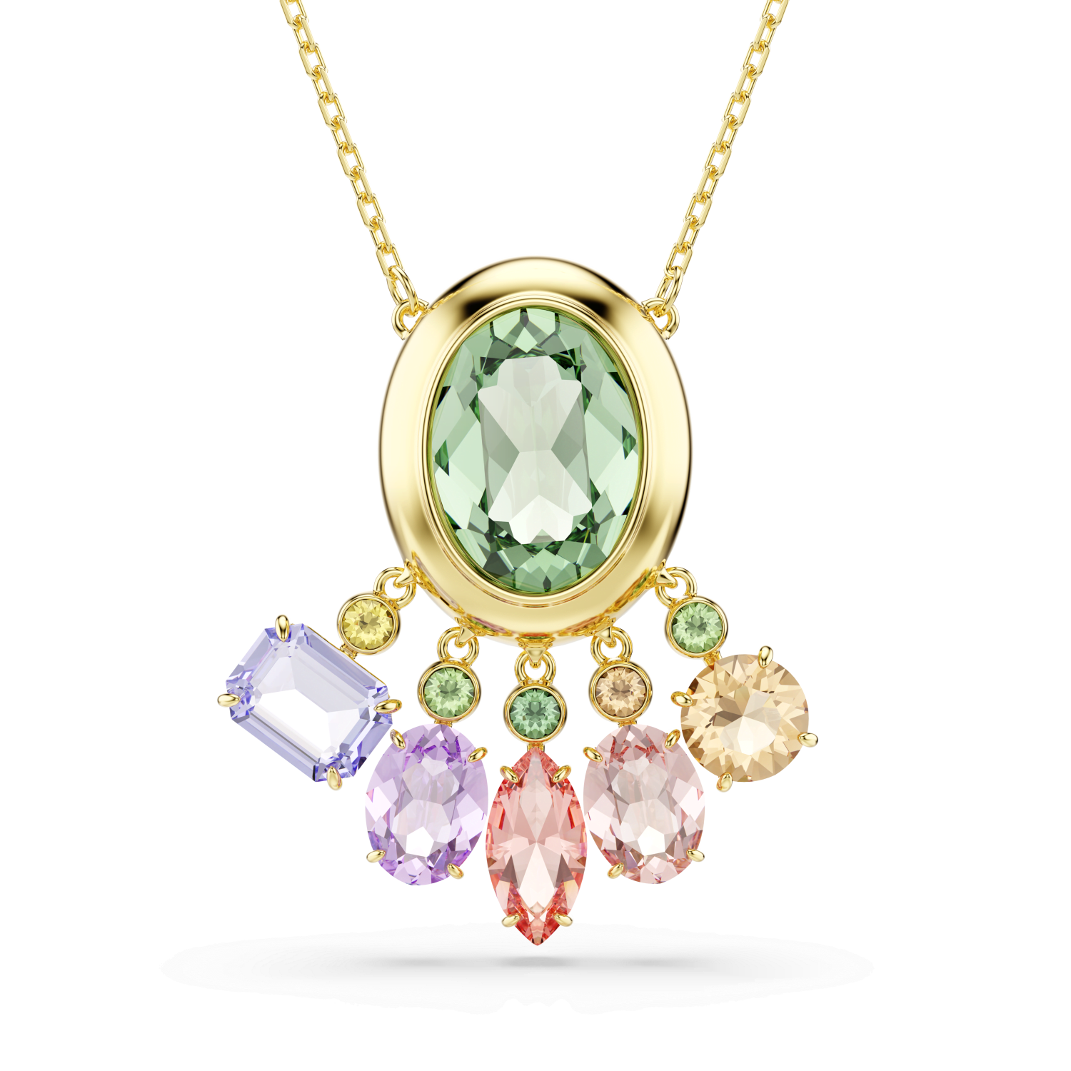 Swarovski - Pendente Gema, Taglio misto, Cristalli pendenti, Multicolore, Placcato color oro Ref. 5741587 - SWAROVSKI