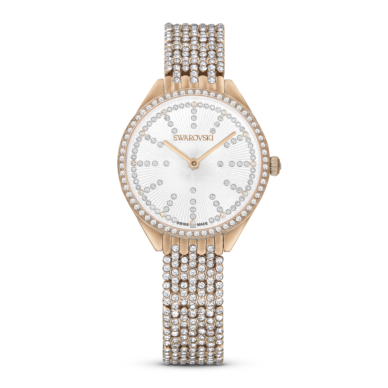 Swarovski - Orologio Attract, Fabbricato in Svizzera, Bracciale di metallo, Tono oro rosa, Finitura in tono oro rosa Ref. 5742477 - SWAROVSKI