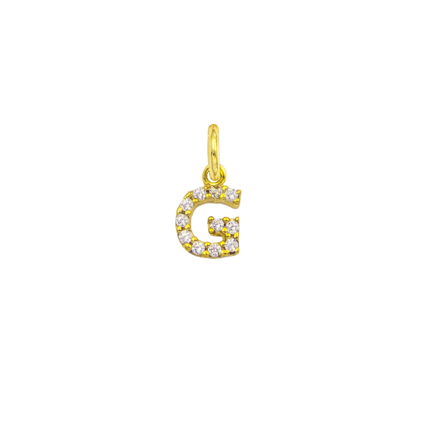 Charm Lettera G in Oro 9 Kt e Zirconi  Ref. A0537G9 - FACCO