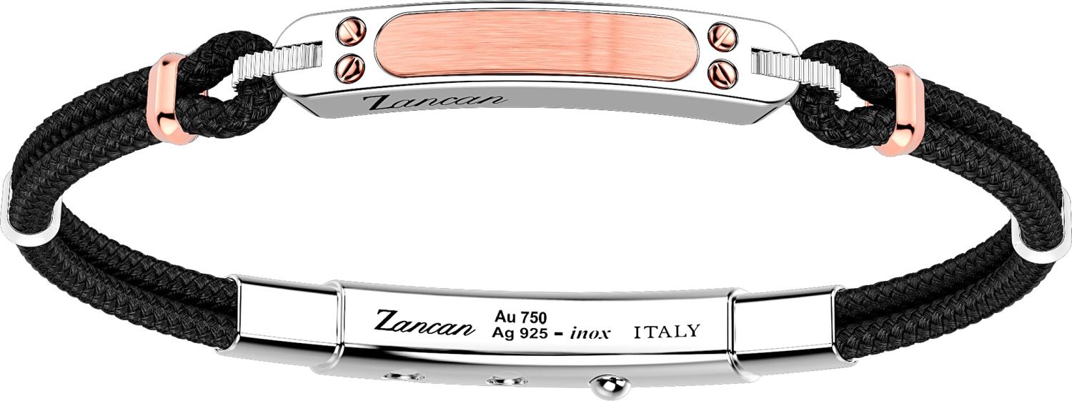 Bracciale Zancan da uomo in Argento e Oro Rosa Ref. EXB785R-N - ZANCAN