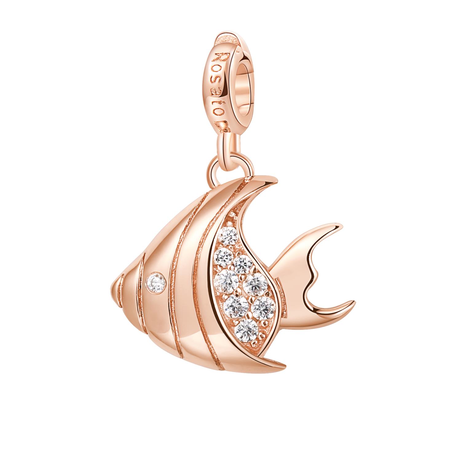 Rosato - Charm STORIE argento 925/1000 galvanica rosa pesce Ref. RZ043 - ROSATO