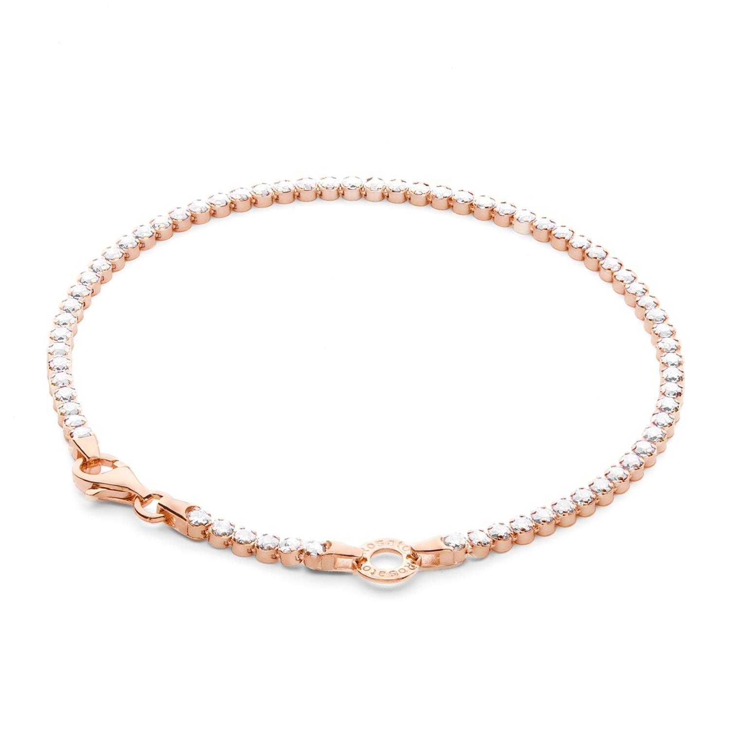 Rosato - Bracciale STORIE argento 925/1000, galvanica oro rosa con cz bianchi 190mm Ref. RZB041D - ROSATO