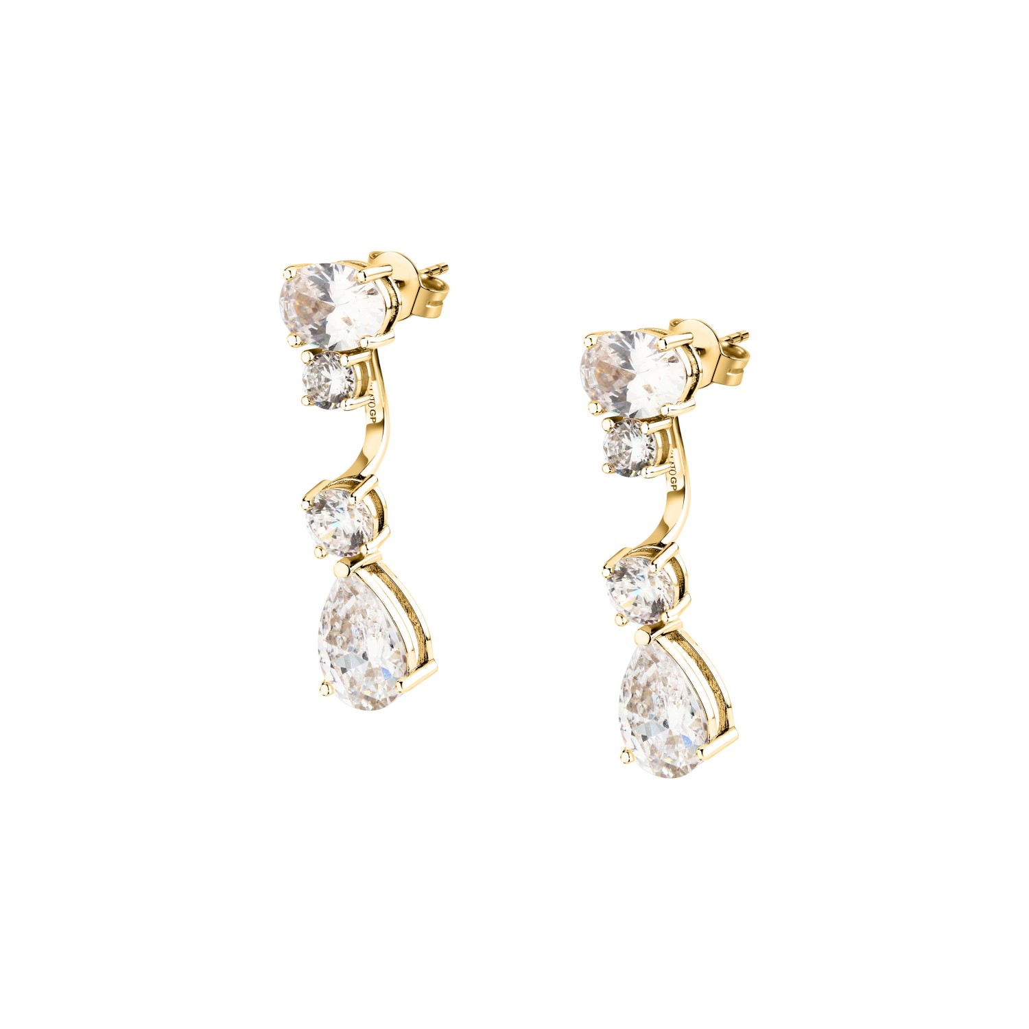 Orecchini Morellato Riflessi in argento 925, con placcatura oro giallo 18K, con zirconi - SABC08 - MORELLATO