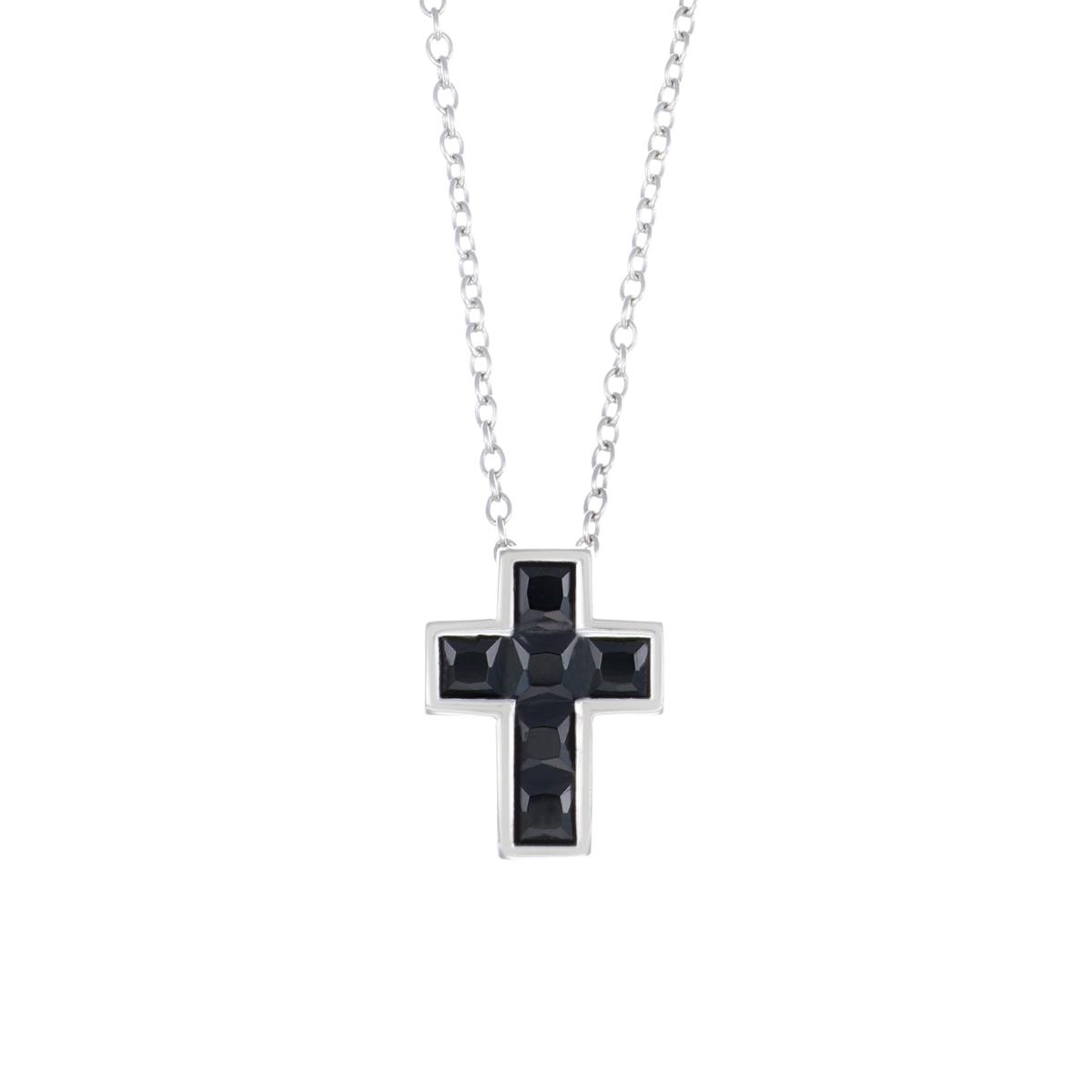 Collana con Croce di Zirconi Neri - Amen Collection Ref. CLPCCBBNZ - AMEN