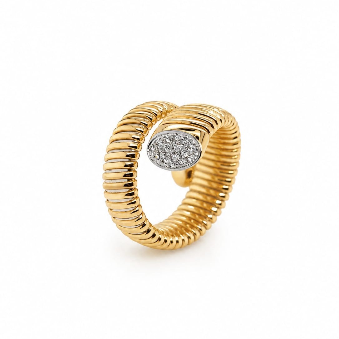 Bartoccini Art - Anello in Oro Giallo e Diamanti Naturali - BARTOCCINI ART